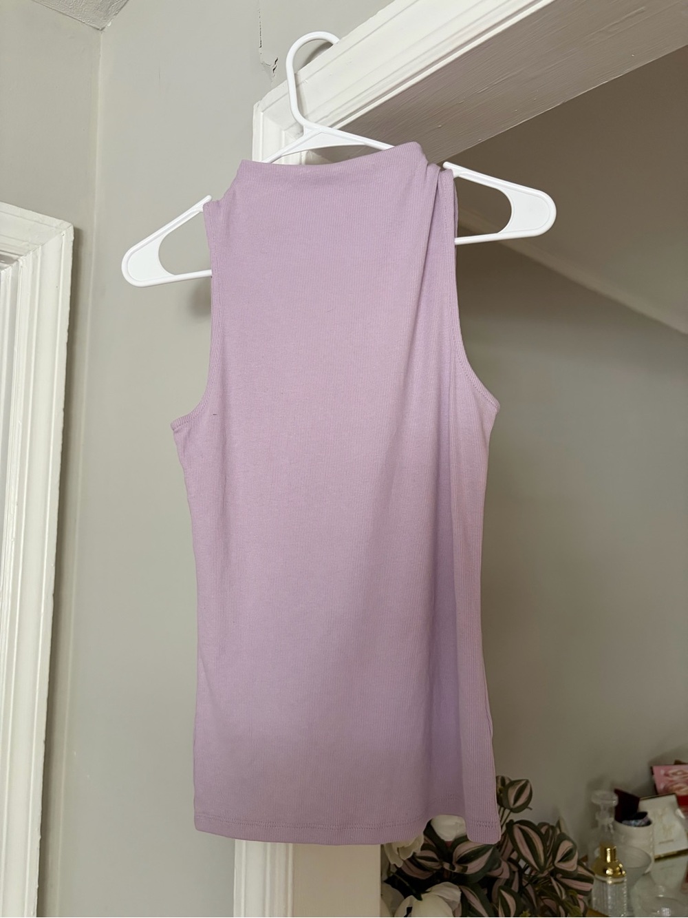a new day Lavender Ribbed Sleeveless Mock Neck Tank